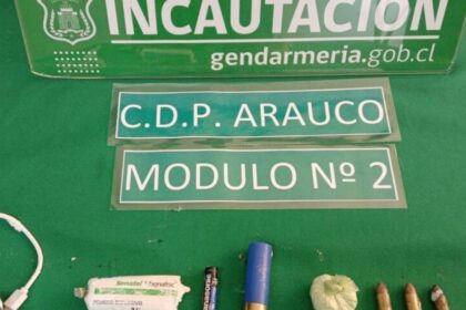 Operativo en cárcel de Arauco: incautan municiones, drogas y posible explosivo