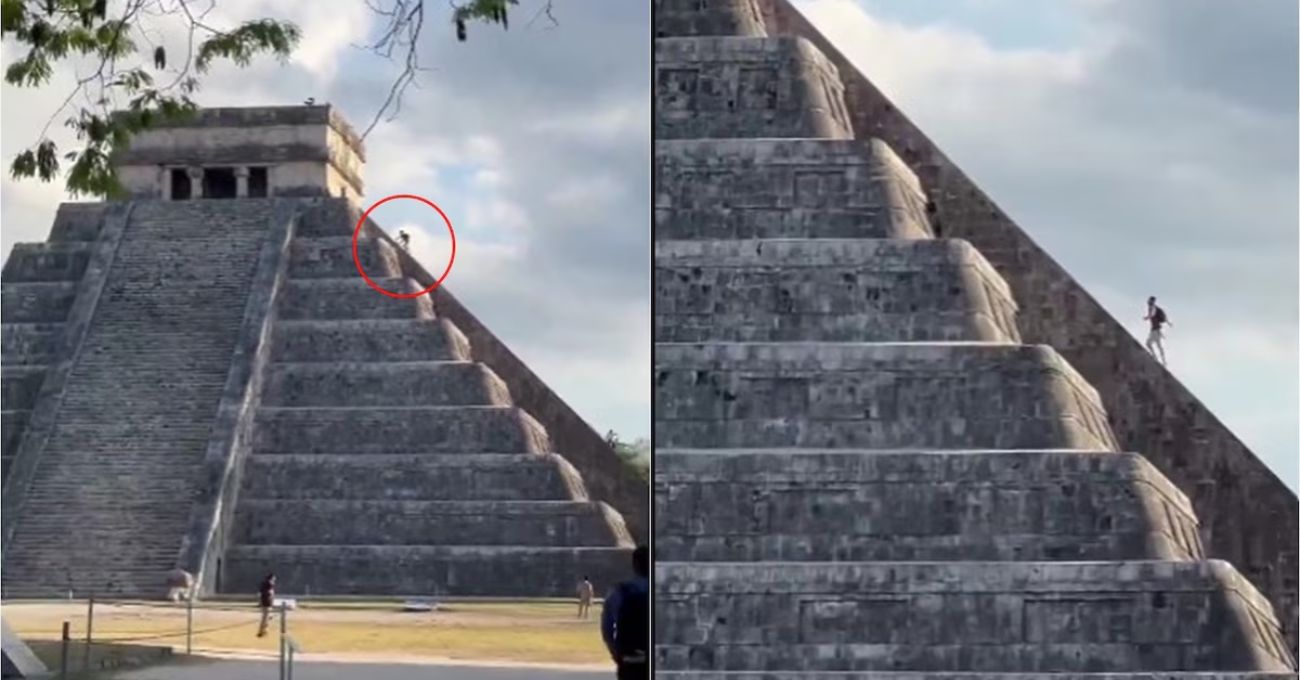 Alemán sube a Chichén Itzá: Un incidente que desata caos y enojo