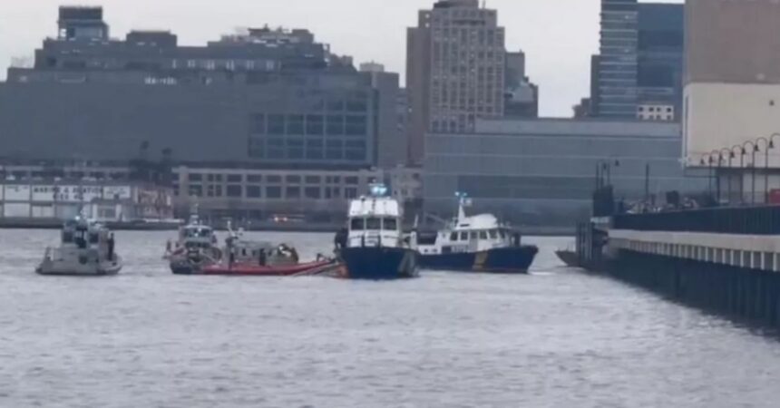Helicóptero cae al río Hudson en Nueva York: autoridades reportan operativo de emergencia