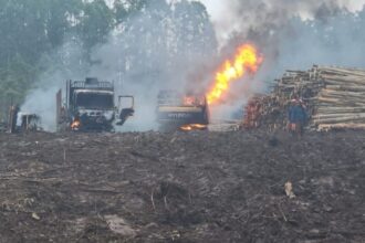 Atentado incendiario en Lautaro: queman una maquinaria y al menos cinco vehículos