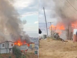 Incendio en cerro Jiménez de Valparaíso consume tres viviendas: Bomberos logró contener el fuego