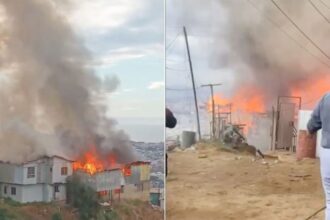 Incendio en cerro Jiménez de Valparaíso consume tres viviendas: Bomberos logró contener el fuego