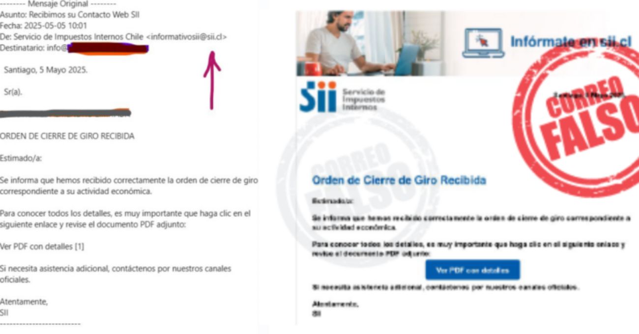 ¡Alerta Urgente! Suplantación de correo electrónico del SII