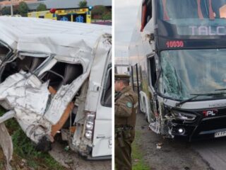 Furgón municipal que trasladaba a pacientes de la Teletón choca con bus en Curicó