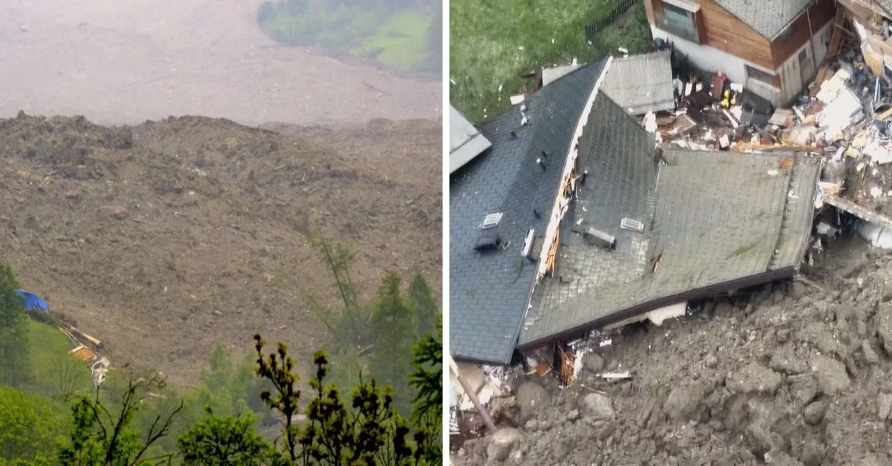 Glaciar colapsa en los Alpes y sepulta al pueblo suizo de Blatten: un desaparecido y evacuaciones masivas