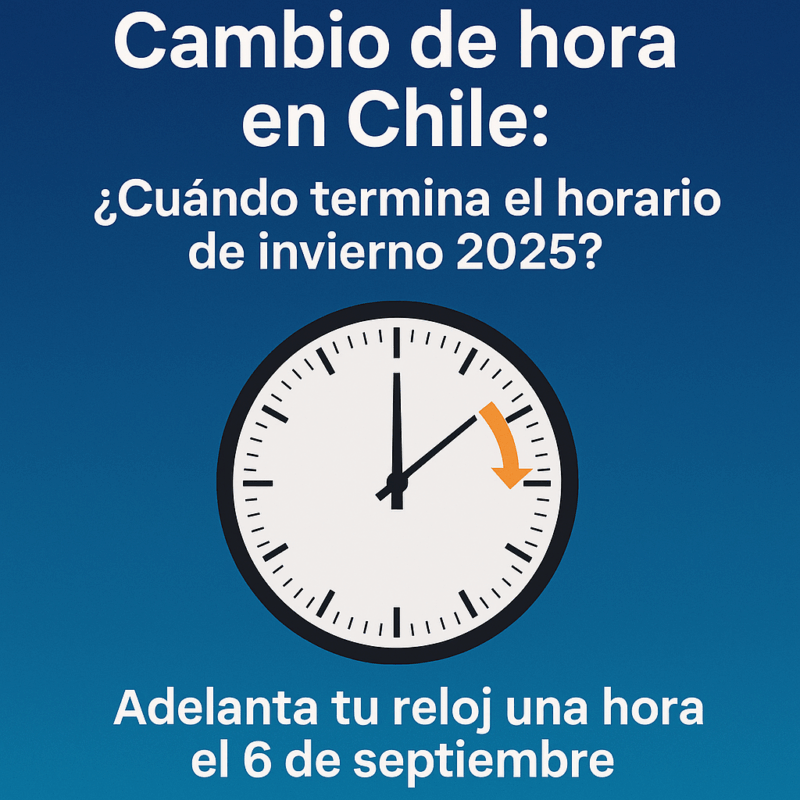 Cambio de hora en Chile: ¿Cuándo termina el horario de invierno 2025? Cambio de hora en Chile