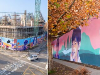 Inauguran mural en edificio corporativo de Banco Santander en Chile