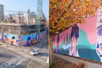 Inauguran mural en edificio corporativo de Banco Santander en Chile