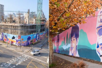 Inauguran mural en edificio corporativo de Banco Santander en Chile