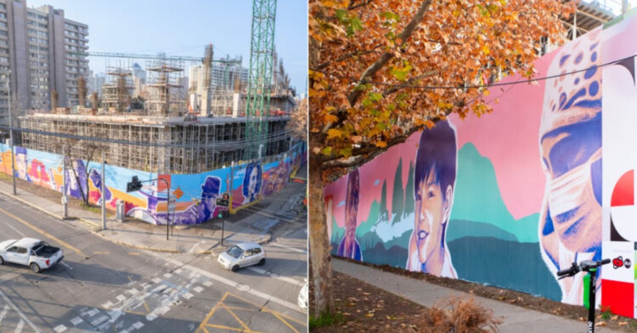 Inauguran mural en edificio corporativo de Banco Santander en Chile