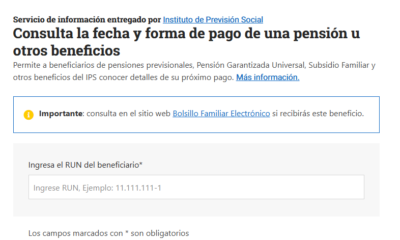 Consulta la fecha y forma de pago de una pensión u otros beneficios